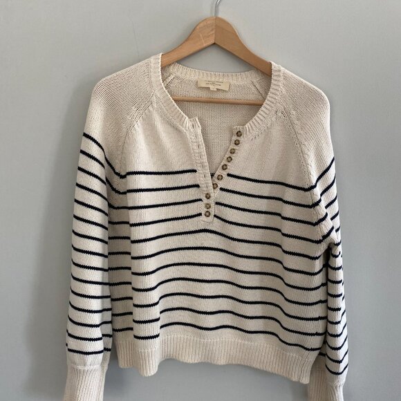 Sezane Léontine Jumper - Ecru/Navy - Picture 8 of 8